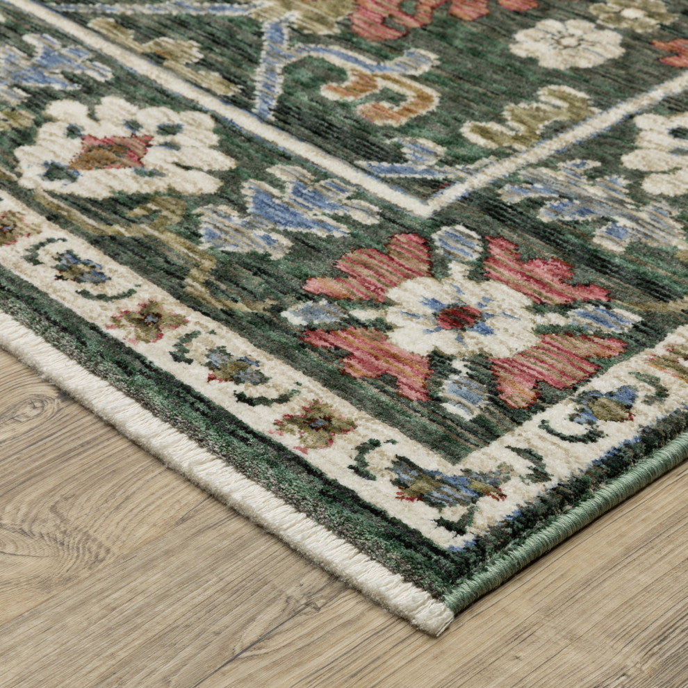 Oriental Weavers Hastings HA02B Floral Rug, Green, 6'7"x9'6"