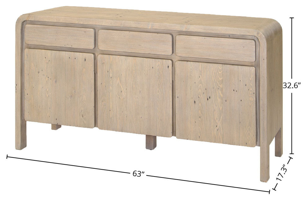 Opera 63" Reclaimed Pine Sideboard, Brown