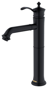 Karran 1-Handle 1-Hole Vessel Faucet With Pop-up Drain, Matte Black
