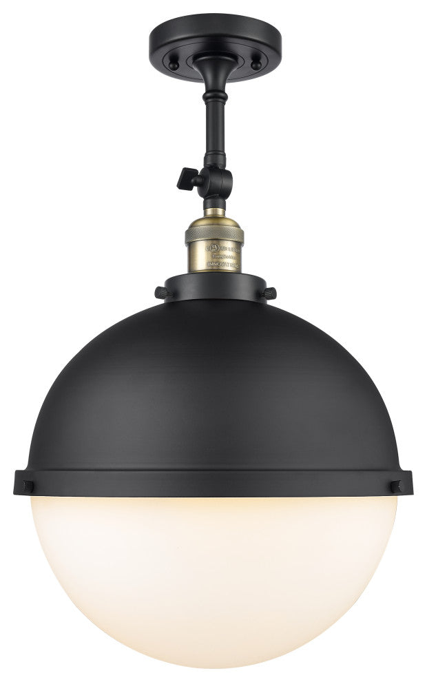 INNOVATIONS 201F-BAB-HFS-121-BK 1-Light Semi-Flush Mount Matte Black