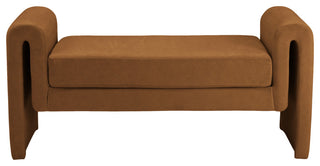Sloan Velvet Upholstered Bench, Saddle, 51" Wide