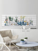 "All the Vases" Painting Print on White Wood, 60"x20"
