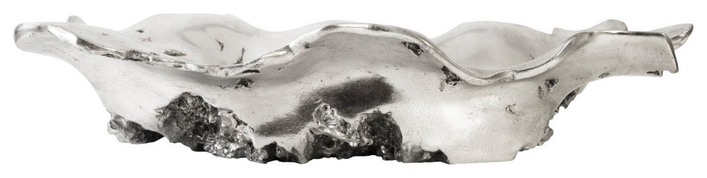 Rose Wood Burled Bowl, Silver