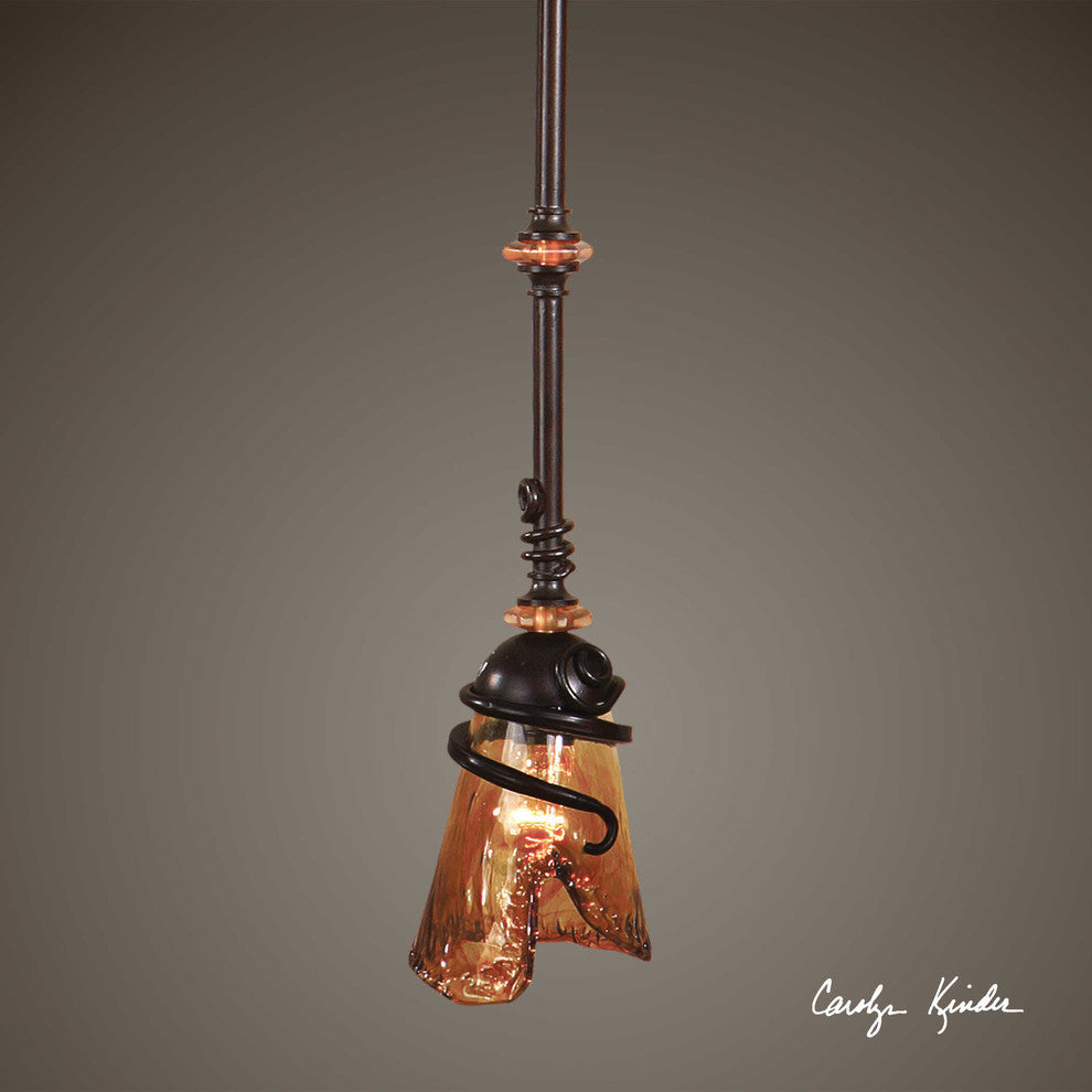 Vitalia Oil Rubbed Bronze Mini Pendant By Designer Carolyn Kinder
