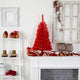 3' Red Artificial Christmas Tree With 50 LED Lights and 118 Bendable Branches