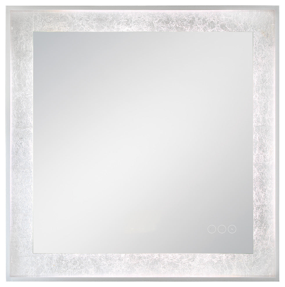 Anya 32" Square LED Mirror, Silver