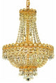 Elegant Century Dining Room Light, Gold Finish With Royal Cut Crystal