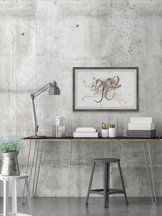 "Octopus Splash" Framed Painting Print, 24"x16"