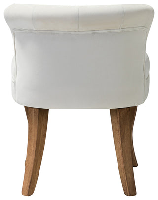 Lera Vanity Stool With Solid Wooden Legs, Ivory