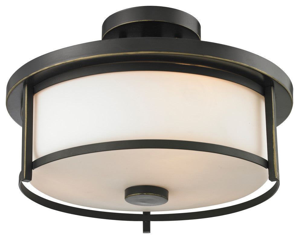Zlite 413SF14 2-Light Semi Flush Mount, Matte Opal