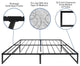 14" Metal Platform Bed Frame, 10" Pocket Spring Mattress & Memory Foam Topper, Black, Queen