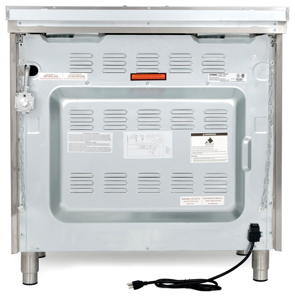 Cosmo Gas Range Pro Style Modern Stainless Steel Convection Oven