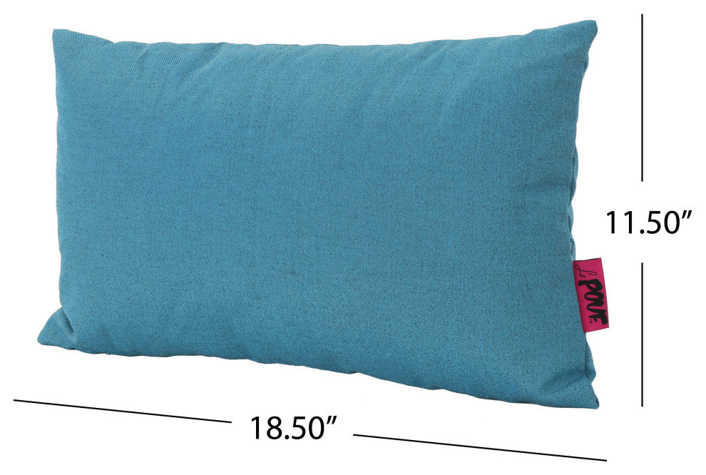 GDF Studio Coronado Outdoor Water Resistant Rectangular Throw Pillow, Teal, Set