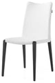 Modern Jordan Dining Chair in White Leatherette and Matte Black Steel Base
