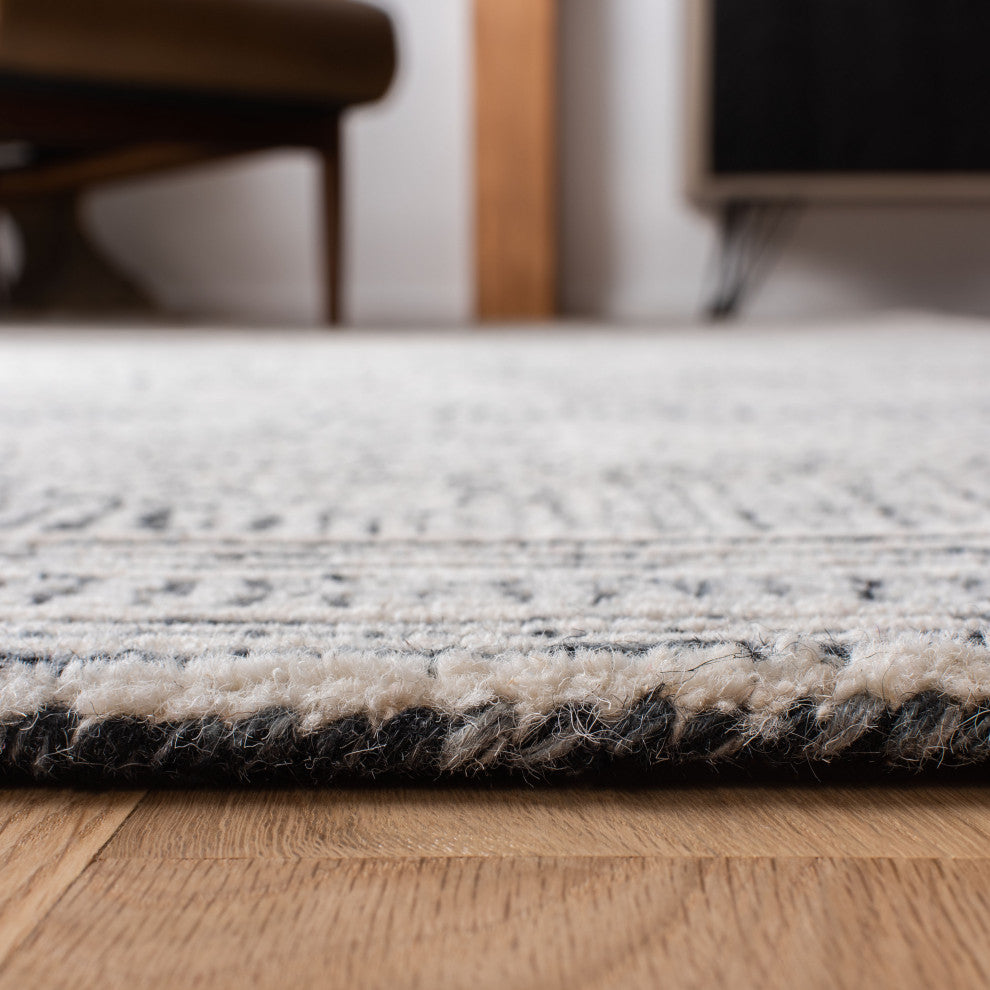 Safavieh Couture Abstract Collection, ABT340 Rug, Ivory/Charcoal, 3'x5'