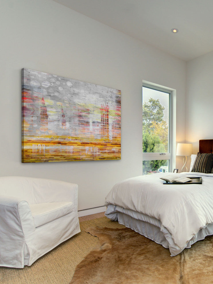 "Hidden Buildings" Print on Canvas, 18"x12"