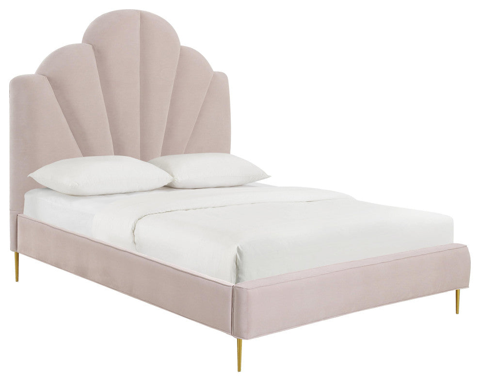 Bianca Blush Velvet Bed in Full
