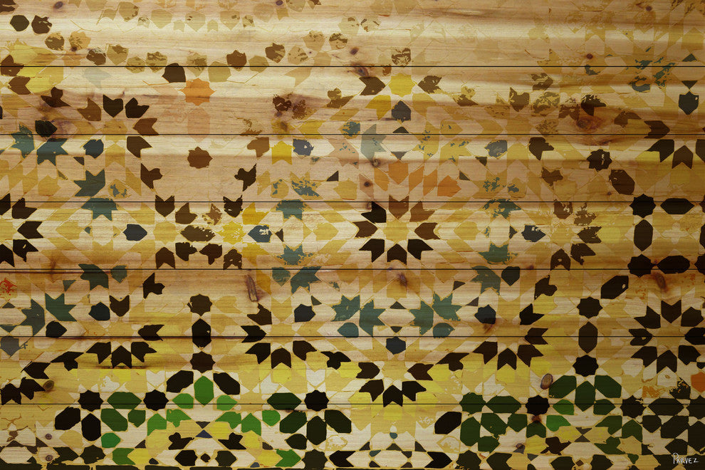 "Tangier" UV Ink Print on Natural Pine Wood, 60"x40"