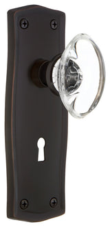 Prairie Plate With Keyhole Dbl Dummy Oval Clear Crystal Knob