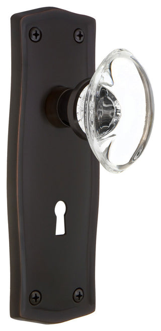 Prairie Plate With Keyhole Dbl Dummy Oval Clear Crystal Knob