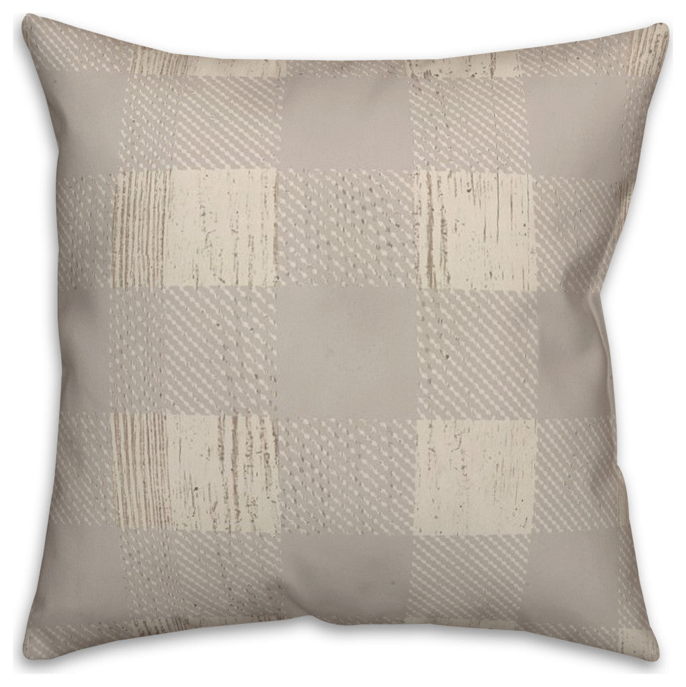 Gray Buffalo Check 18x18 Spun Poly Pillow