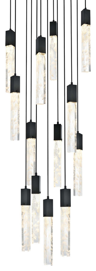 Elegant Lighting 2089G30 Aurora 30"W Crystal Chandelier - Black