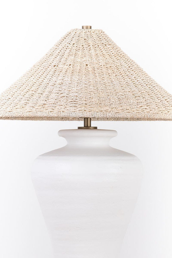 Pezante Table Lamp, Patina Brass/Ceramic Loft White