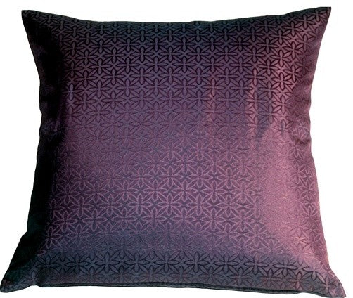 Pillow Decor - Geometric Floral Purple 20 x 20 Throw Pillow