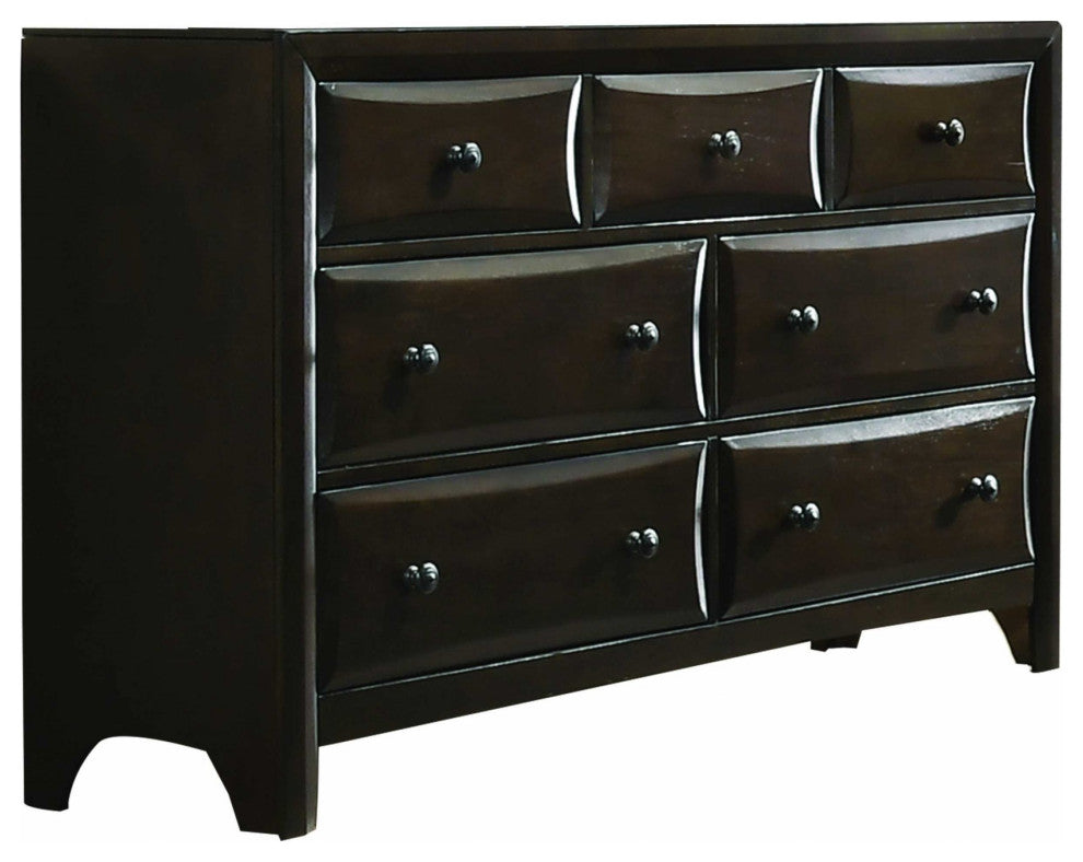 HomeRoots 17" X 61" X 37" Walnut Wood Dresser