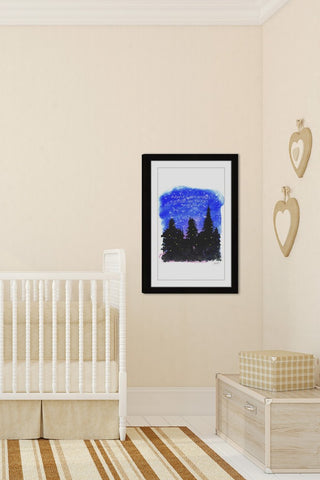 "Night in the Woods" Framed Painting Print
