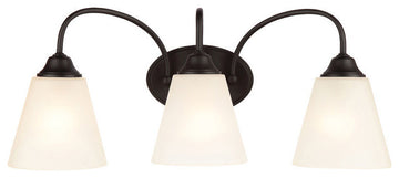 Galveston Matte Black 3-Light Wall Sconce Bathroom Fixture, 21-0119