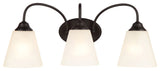 Galveston Matte Black 3-Light Wall Sconce Bathroom Fixture, 21-0119