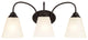 Galveston Matte Black 3-Light Wall Sconce Bathroom Fixture, 21-0119