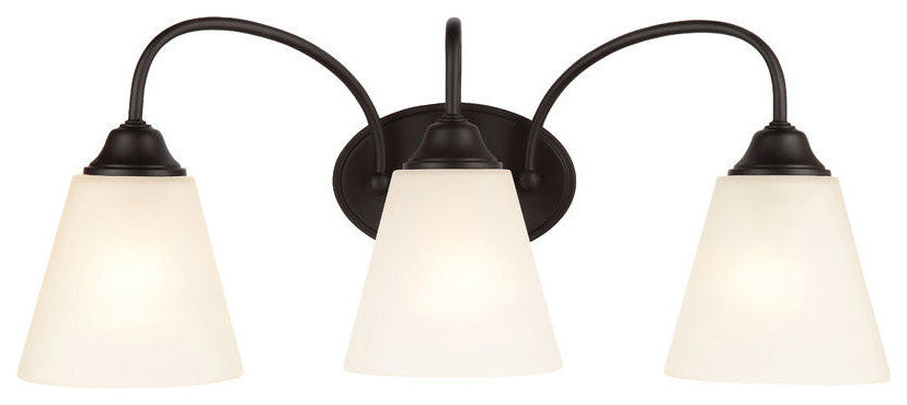 Galveston Matte Black 3-Light Wall Sconce Bathroom Fixture, 21-0119