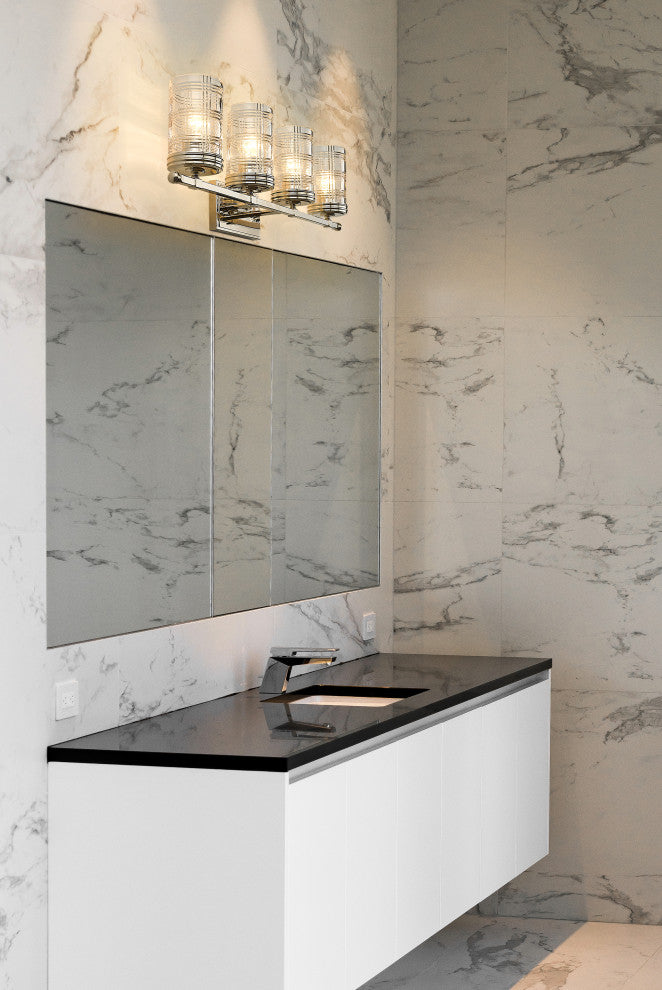Zlite 344-4V-PN 4-Light Vanity, Clear