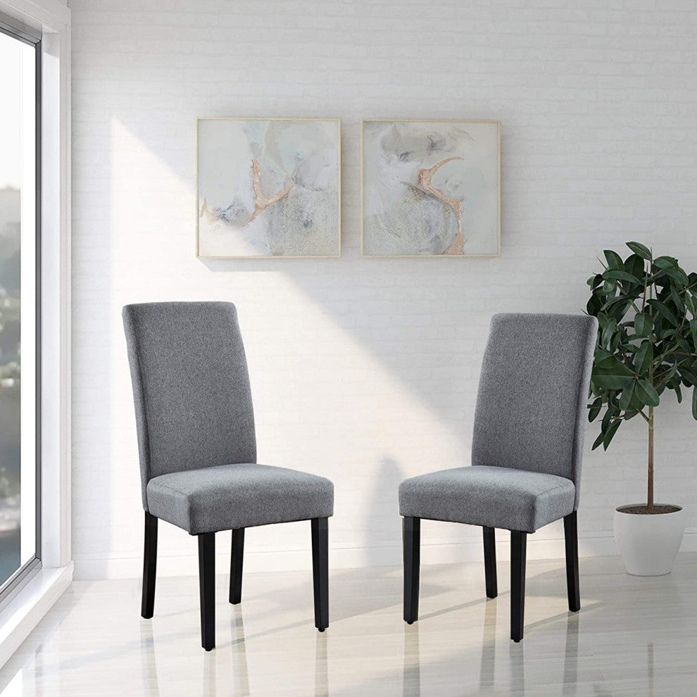 Rochefort Synthetic Leather Armless Set of 2-Pieces Dining Room Accent Chair, Gr