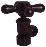 Cross Handle Angle Shut Off Valve 1/2" Copper Pipe With 3/8" Compression Outlet, Oil Rubbed Bronze