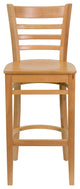 Flash Furniture Hercules 30" Ladder Back Bar Stool in Natural Wood