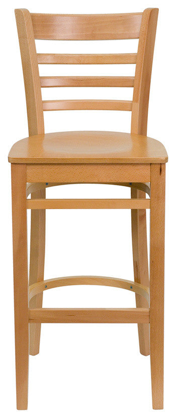Flash Furniture Hercules 30" Ladder Back Bar Stool in Natural Wood