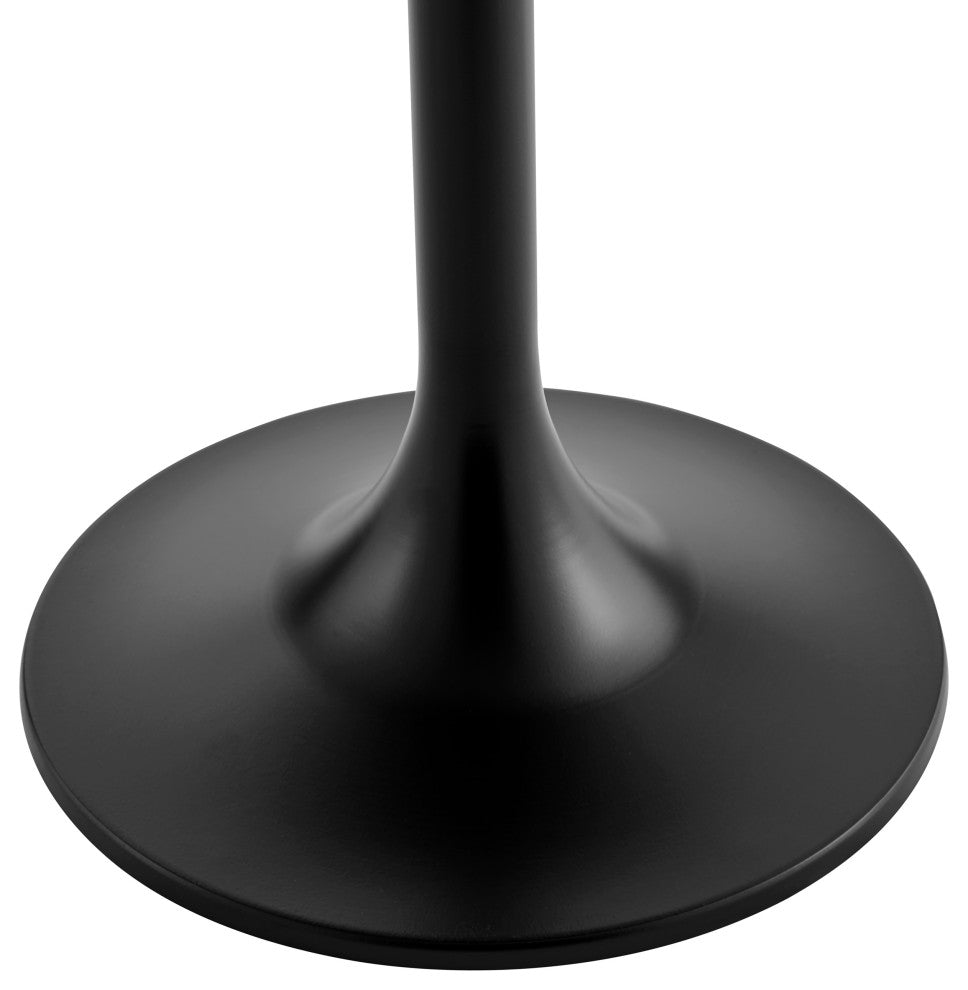 Astrid Side Table with Oak Veneer Top and Matte Black Base, Walnut