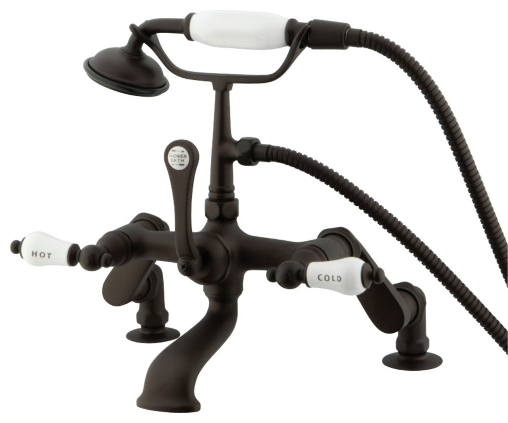 Kingston Brass Adjustable Center Deck Mount Tub Faucet, Oil Rubbed Bronze