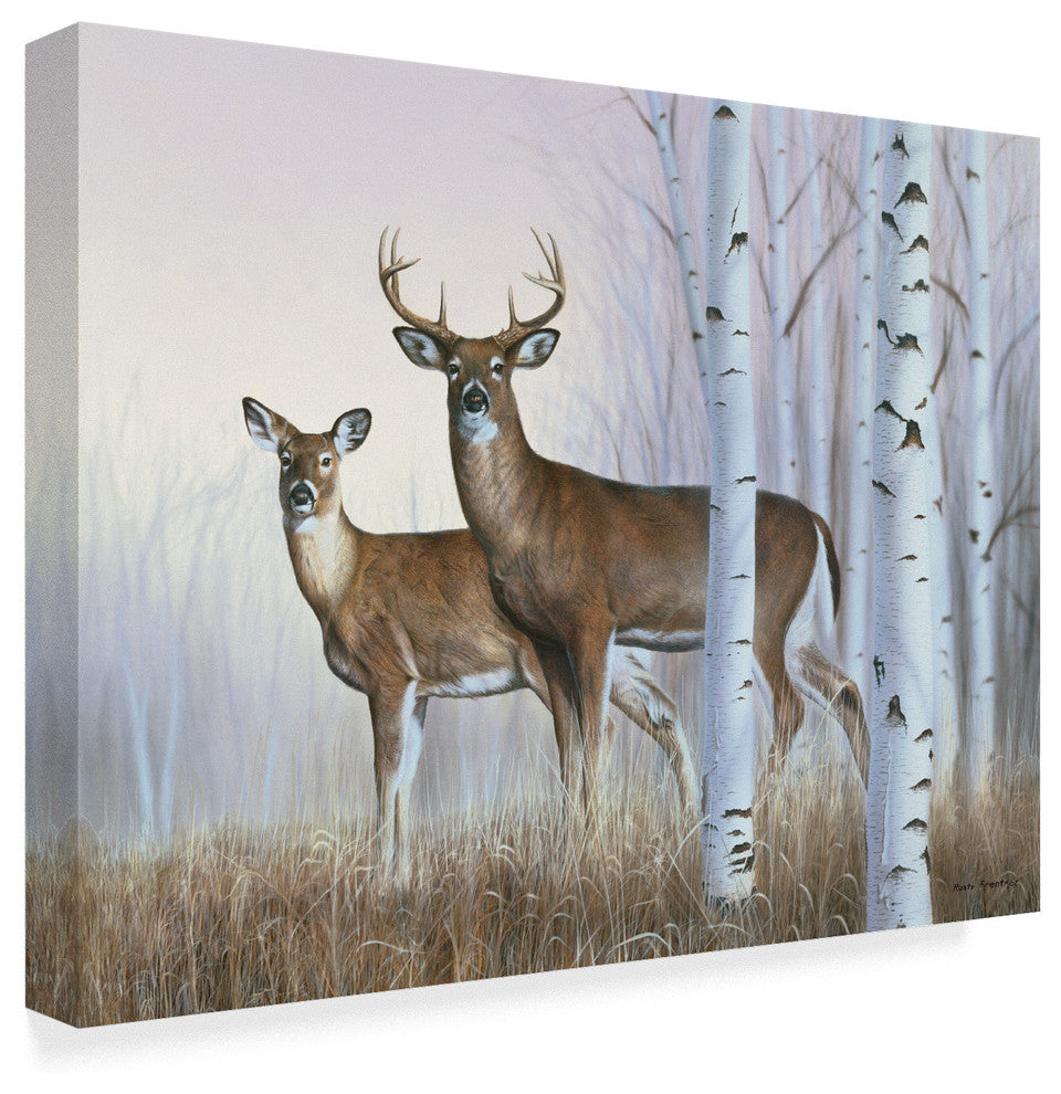 Rusty Frentner 'Deer In Birch Woods' Canvas Art, 47"x35"