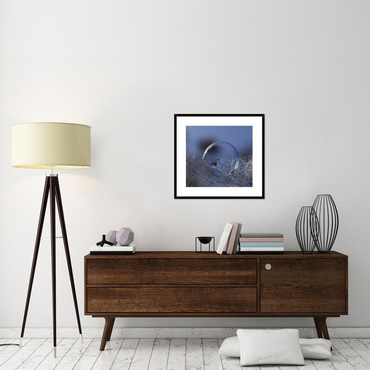 "Blue Bubble Morning" Framed Digital Print by Kent Mathiesen, 30"x28"