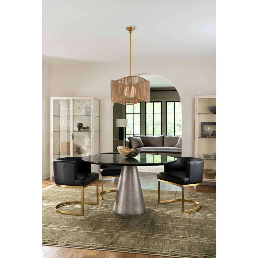 Owen Leather Counter Stool, Modern Black