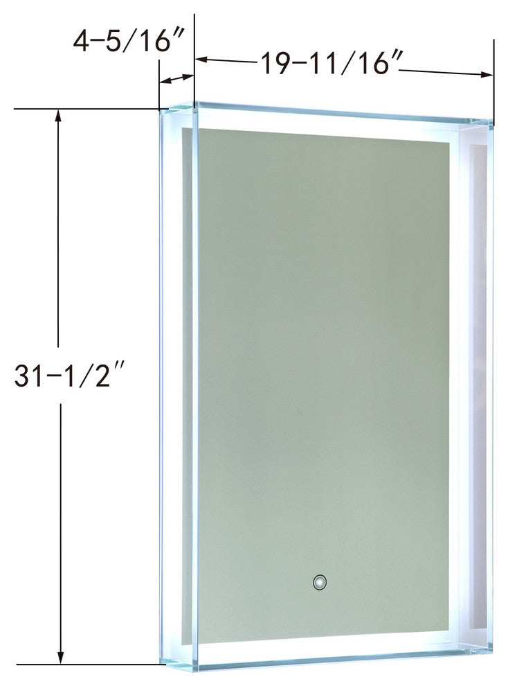 Vanity Art LED Lighted Bathroom Mirror With Touch Sensor and Glass Cabinet