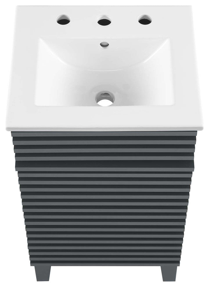 Render 18" Bathroom Vanity Cabinet, Gray White