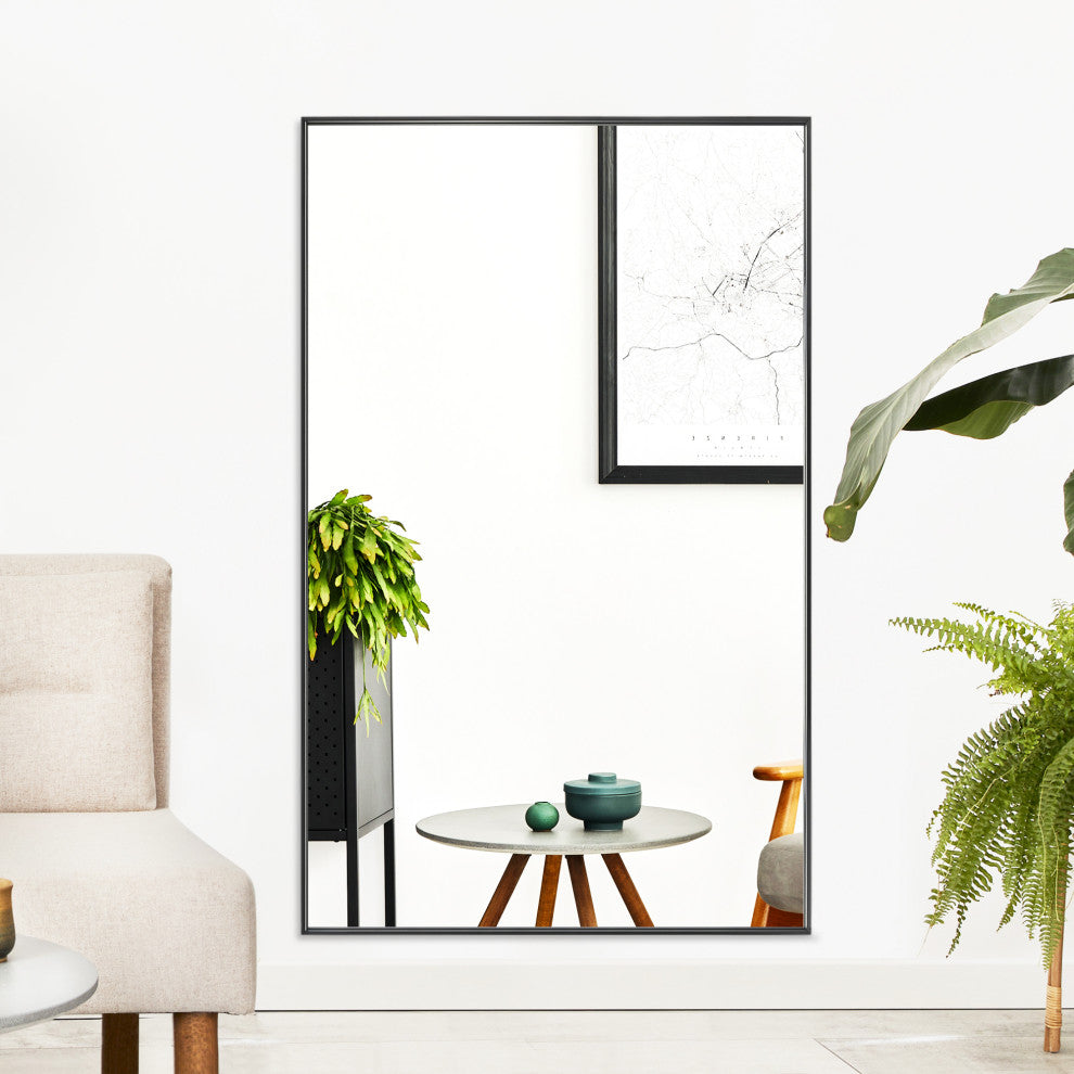 Rectangle Metal Framed Full Length Mirror, 58"x36"