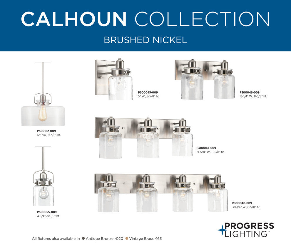 Calhoun Collection Three-Light Vintage Brass Bath Vanity Light