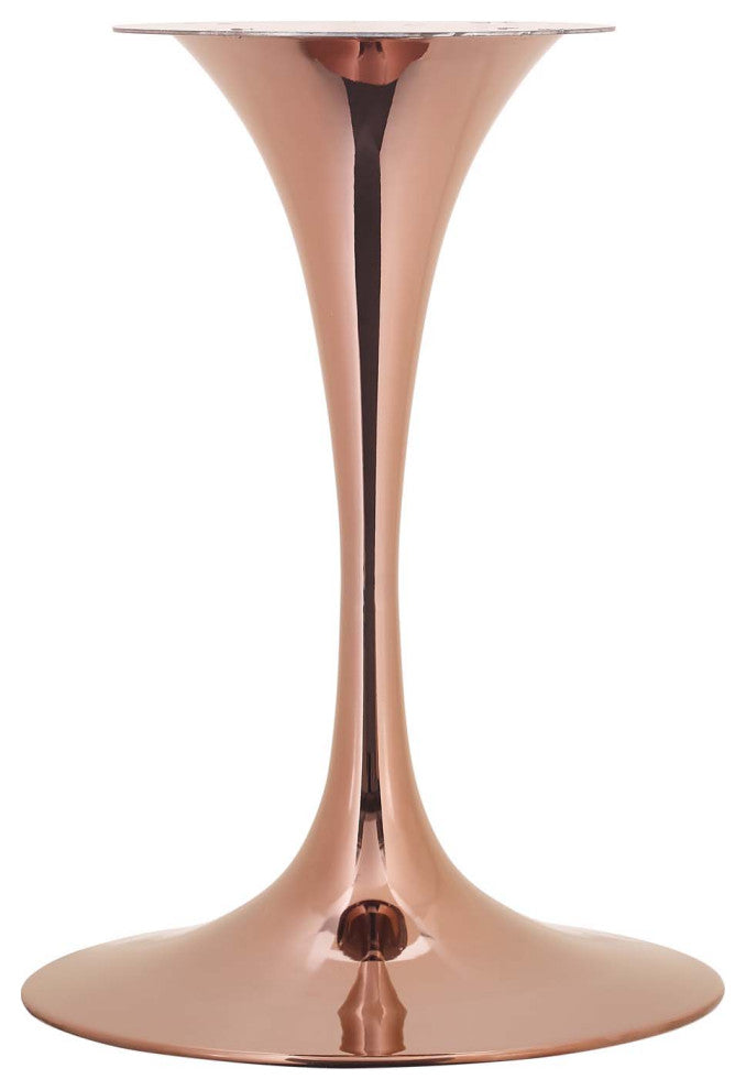 Dining Table, Round, Artificial Marble, Metal, Rose Gold Black, Modern, Bistro