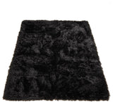 Classic Black Bear Faux Fur Rectangle Rug, 56"x79"